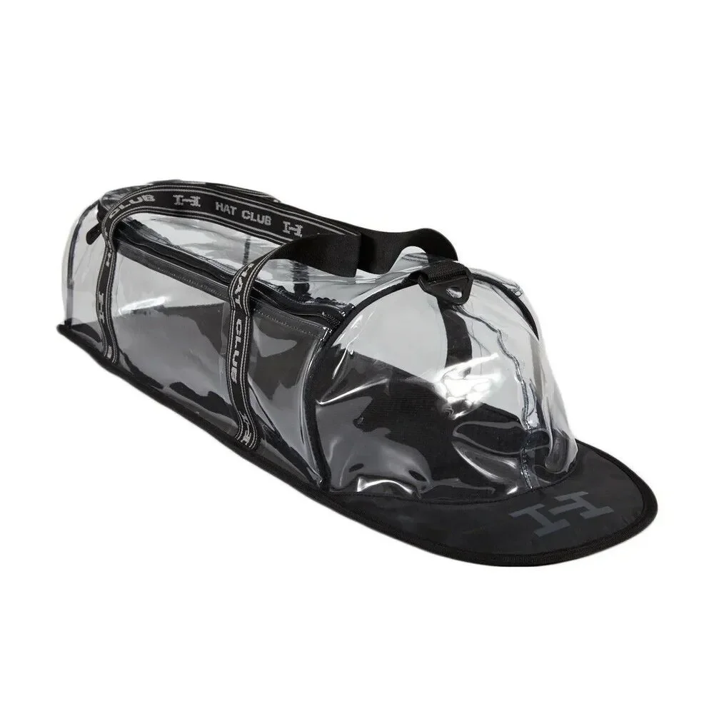 Hat Club Duffle Bag Clear Black Logo Strap Cap Carrier Travel Storage New Era